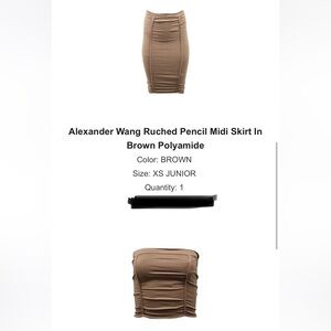 Alexander Wang Ruched set In Brown Polyamide
